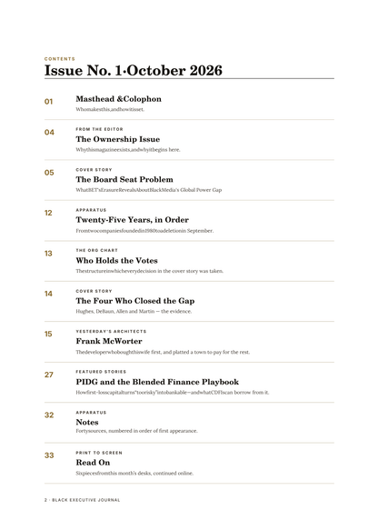 Black Executive Journal — The Magazine: Inaugural Issue
